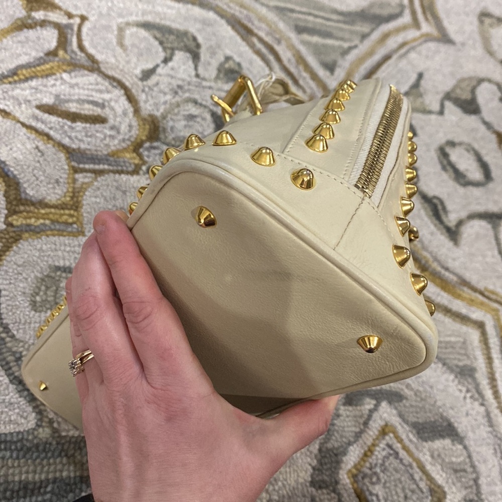 💕 Jennifer Scott Mahsa vixen bone  Italian leather satchel gorgeous $559 💕 - Picture 9 of 13